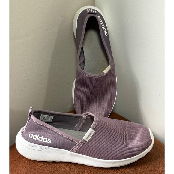 ADIDAS CLOUDFOAM Lite Racer Women's Size 7 Slip On Purple Knit Shoes Sneaker - Picture 1 of 8
